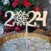 2024 Wooden Cake Topper | New Year's Eve Cake Decoration | Perfect for Celebrations - Buy Online on SooperMarket.com