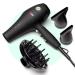 Professional Series Blackbird Infrared Ionic Hair Dryer with Diffuser by MINT | Extremely Quiet and Lightweight Blow Dryer with 1875 Watts of Salon-Grade Drying Power | Ceramic Tourmaline Pro Dryer
