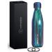 Xanadoo stainless steel drinking bottle of carbon dioxide Suitable I eco thermos bottle without plastic BPA-free & leak-proof I isolated water bottle for camping outdoor sports school (blue chrome 500ml)