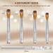Saviland Pure Kolinsky Acrylic Nail Brush Set - 4PCS Silver Glitter Brushes for Acrylic Powder & Monomer Liquid Nail Extension - Sizes 6/10/12/14 - Women's Gift Set - Buy Online on SooperMarket.com