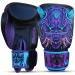 Buddha Fight Wear - Fantasy Luzbel Boxing gloves - Muay Thai - Kickboxing - High -quality synthetic leather - inhibiting odor substance - reinforced seams - different designs 14 Onz blue