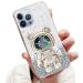 Tivenfezk Nadoli for iPhone 12 Pro Max Treibsand B r Astronaut Hidden Stand Cap Careature Glitzer astronaut Stand Soft silicone bling cell phone case.