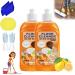 LONGLUAN Probablei Multi-Purpose Floor Cleaner Probablei Floor Cleaner Multipurpose Powerful Decontamination Floor Cleaner Powerful Floor Cleaner for Wood Tile Floors (2Pcs)