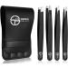 3Pro Surgical Tweezers Set with Case 4 Pieces Tweezers set Professional Slant and Pointed Eyebrows Tweezers Ingrown Hair Removal Tweezers for Women Men