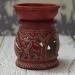 Hand Painted Red Elephant Soapstone Oil Burner Aroma Diffuser | Jali Work Tea Light Holder for Aromatherapy - Buy Online on SooperMarket.com