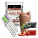 Chocolate Bubble Tea Kit - Ultimate Bubble Tea Kit Gift with Chocolate Tea Powder (30 Servings) Featuring Mango and Blueberry Juice Pobbles and Bubble Tea Paper Straws