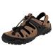 Outpro men's sandals premium sports sandals with air padding waterproof outdoor sandals for hiking walking beach water sports 45 EU black brown