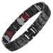 MagEnergy Pure Titanium Bracelet for Men 4 Elements 591pcs Minerals Magnetic Bracelet for Men Anniversary Christmas Valentine's Day Gifts Black a