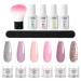 Roseflower Dipping Powder Nails Kit 6 Colors Nude Dip Nails Powder Starter Kit with Base Coat Top Coat Staubinel Nail Fee - DIY Salon Manikure at Home - BLASSING GLING SLING LAITS HAINTED SHOULD DELICATION #9