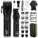 Karrte Professional Hair Clippers and Trimmer Kit for Men,Barber Clipper Set Cordless Hair Cutting,Beard Trimmer Grooming Haircut Kit Black