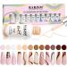 RARJSM Gel Paint for Nail Art Nude Liner Gel Nail Polish Set 12 Colors 5ml Pink Brown Line Art Gel Polish Build in Thin Sharp Brush for Swirl Nails Striping Painting Art Gel Soak Off Curing Requires 12pcs Nude Color Set