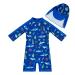 upandfast Baby Boys/Girls Zipper Swimwear with Snap Bottom UPF 50+ Sun Protection Toddler One Piece Swimsuit Shark 9-12 Months