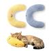 Odookon 2PCs pillow for cats washable soft fluffy pet soothing toys catnip of cats plush toy neck pillow for pets U-shaped pillows for sleeping resting playing playing