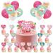 17Pcs Mother's Day Cake Toppers+12Pcs Mother's Day Ballons Happy Mother's Day Cupcake Toppers Mother's Day Gift Mother's Day Cake Party Decoration Supplies.
