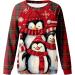 Women's Christmas Snowman & Penguin Sweatshirt - Cozy O-Neck Raglan Top for Winter Holidays - Buy Online on SooperMarket.com