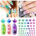 12 Sheets Pot Leaf Nail Art Stickers | Self-Adhesive 3D Maple Leaf Decals for Fall Nail Art | Glitters, Flakes & Colorful Weed Design - Buy Online on SooperMarket.com