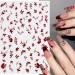 6 Sheets 3D Flower Nail Art Stickers - Self-Adhesive Leaf & Floral Designs for DIY Manicure - Red White Black Nail Decals for Women - Buy Online on SooperMarket.com