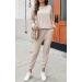PRETTYGARDEN Women's Fall Fashion 2 Piece Sweatsuit Set | Solid Color Long Sleeve Pullover & Pants Tracksuit in Apricot - Size Medium - Buy Online on SooperMarket.com