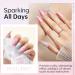 Modelones Glitter Gel Top Coat 2 in 1 Pearl Gel Nail Polish Clear Glitter Glossy Sparkle Finish Long Lasting Soak Off Mermaid Shimmer Pearlescent Glitter Gel Polish Nail Art Home DIY 10 ML - Buy Online on SooperMarket.com