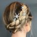 Wedding Hair Bobby Pins for Women Girls Gold Snowflake Crystal Hair Clips Elegant Hair Styling Accessories for Mothers Day Gift 3PCS 3 Pack Gold