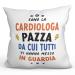 MUGFFINS CARDIOLOGIST woman Cushion Padding included - in Italian - Tutti ti hanno messo in guardia - Funny gift - Pillow: cover and filling 15.7x15.7 inches Cardiologa
