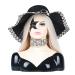 RuixFLR PVC Show window doll head with shoulder and bust unique star eyes realistic training head for hat wigs earrings necklace displayed jewelry