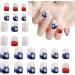 Independence Day Press On Nail | American Flag Design Full Cover Nails - 4th Of July Cute Nails Stick On Nails American Stars And Stripes Patriotic Nail Art - Buy Online on SooperMarket.com