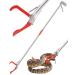 ZOTO 47" Snake Grabber Tool Collapsible Snake Catcher Tongs Professional Reptile Grabber Rattle Wide Jaw Handling Tool with Lock for Rattlesnake Red