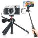 Ulanzi MT-16 Camera Tripod Stand Holder, Mini Tabletop Tripod Selfie Stick with Cold Shoe, Travel Tripod for iPhone 12 Canon G7X Mark III Sony ZV-1 RX100 VII A6600 Vlogging Filmmaking Live Streaming Black