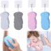 4Pack Ultra Soft Bath Body Shower Sponge Resuable Exfoliator Dead Skin Remover Super Soft Exfoliating Bath Sponge with 4 Sticky Hooks for Both Children and Adult( Blue Pink Grey White)
