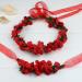 AISI Red Flower Wreath & Bracelet Set | Boho Hair Band & Crown for Wedding & Festival - Buy Online on SooperMarket.com