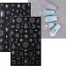 JMEOWIO Self-Adhesive Silver Nail Art Stickers - Moon, Star, Sun Design - 8 Sheets - Buy Online on SooperMarket.com