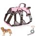 Multi-purpose dog harness with a leash set outbreak-proof anti-train dog harness anti-train dishes dog safety dishes dog harness Small dogs for small medium-sized dogs (pink m) m pink