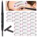 Eybrowing template set with 24 reusable eyebrow templates 1 eyebrow pen for beginners and professionals (Eyebrow Pencil + Eyebrow Template (Brown))