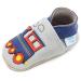 Dotty Fish Soft Leather Baby Shoes. Toddler Shoes for Boys. Non-Slip Suede Soles. 0-6 Months - 4-5 Years 0-6 Months Grey Train