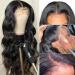 30 HD Transparent Lace Front Wig - Brazilian Body Wave for Black Women | 180% Density, Pre-Plucked, Natural Black Hair - Buy Online on SooperMarket.com