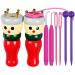 Coopay French Knitter Tool 2 Pack Wooden Knitting Dolly Set Spool Knitting Doll for Children Daughter Grandkids Knitting Loom Toy for Making Bracelets Necklaces Decorations Craft Starter Kit