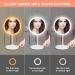 LED Vanity Makeup Mirror with Bluetooth & Smart Touch | 3 Color Dimmable & USB Rechargeable | 45 Rotatable Design (White) - Ideal for Makeup Desk - Buy Online on SooperMarket.com