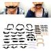 Self Adhesive Fake Eyebrows Beard 60 Pcs Moustache and Eyebrows Stick on Fake Eyebrows and Moustache Kit for Old Man Dress Up Grandpa Costume Accessories - Buy Online on SooperMarket.com