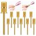 Rolybag 10 Pieces nail drill heads nail drill bits sanding band shaft 3/32 inch nail drill bits mandrels for electric file nail sanders manicure pedicures home salon & spa(10-golden)