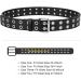 XZQTIVE Double Grommet PU Leather Belt | Wide 1.5 Inch | 01 Black | Fits 22-35inch Pants | Unisex Punk Metal Jean Belt - Buy Online on SooperMarket.com