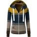 PVC Vertical Stripes Women's Zipper Down Hoodie with Pockets - Yellow, Medium - Buy Online on SooperMarket.com