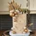23-Piece Gold Palm Leaves Birthday Cake Topper Set for Party Decoration - Buy Online on SooperMarket.com