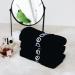 Hiera Home 6 Pack Turkish Cotton Luxury Face Towels - Set of 6 Washcloths for Make up Removal - Beauty-Black - Buy Online on SooperMarket.com