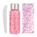 Body Glitter Gel  Holographic Face Glitter Gel Shimmer Makeup for Hair  Body  Eyeshadow  Long Lasting Waterproof Mermaid Sequins Liquid Eyeshadow for Festival Rave Party Accessories (Pink 104)