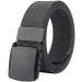 LionVII Mens Belt Web, Nylon Casual Belt with Plastic Buckle Breathable for Work Sports, Easy Trim to Fit 27- 46" Waist Gray