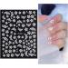 White Flower Nail Stickers - 3D Self Adhesive Floral Decals for DIY Nail Art - Buy Online on SooperMarket.com