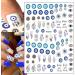 Alien Nail Art Stickers - 3D Planet Astronaut Earth Moon Star UFO Rocket Decals | Gold Luminous Self-Adhesive Designs for Women's DIY Manicures - Buy Online on SooperMarket.com