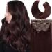 LacerHair Clip in Hair Extensions Real Human Hair 14 Inch 120g 7pcs #99J Deep Burgundy Silky Salon Professional Human Hair Double Weft Clip In Human Hair Extensions 14 Inch (Pack of 1) #99J Deep burgundy