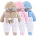 Newborn Baby Cartoon Bear Snowsuit Winter Coat Fleece Hooded Romper Jumpsuit 3-6 Months Khaki Dog
